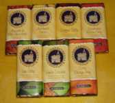 Wrapped Bridgewater chocolate bars (Almonds, Apridemia, Coffee, Cranberry Raisin, Lime, Lime&rsquo;n Coconut, Zesty Orange)