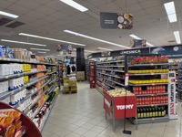 Aisle signs have images