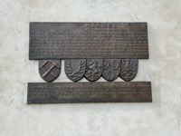 Sign on Hrádek (little castle) with crests