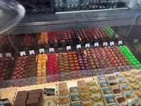 Andělské Pralinky chocolates in Cafe Dačický